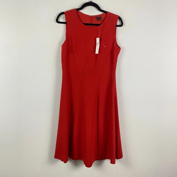 Ann Taylor Fit & Flare Dress Size 4 Red Sleeveless Knee Length - Picture 1 of 10
